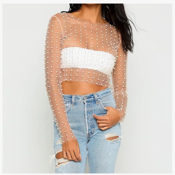 Pearlized Two-Piece Bridal Swim Coverup - Picture 5 of 5